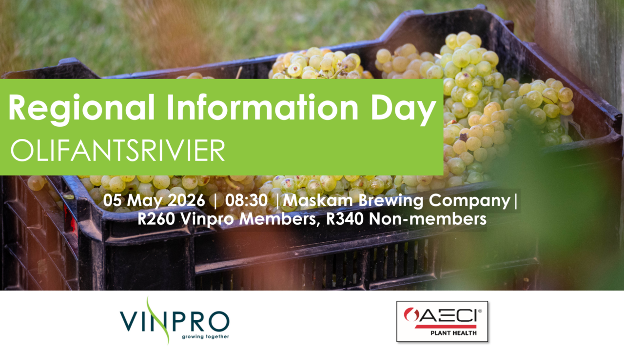Vinpro R030 Vinpro Regional Information Day 5 May 2026 - Olifantsrivier - Vinpro